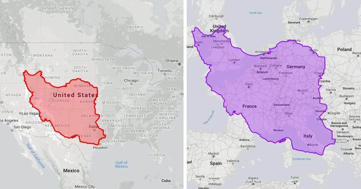 How Big Is Iran Compared to Pennsylvania